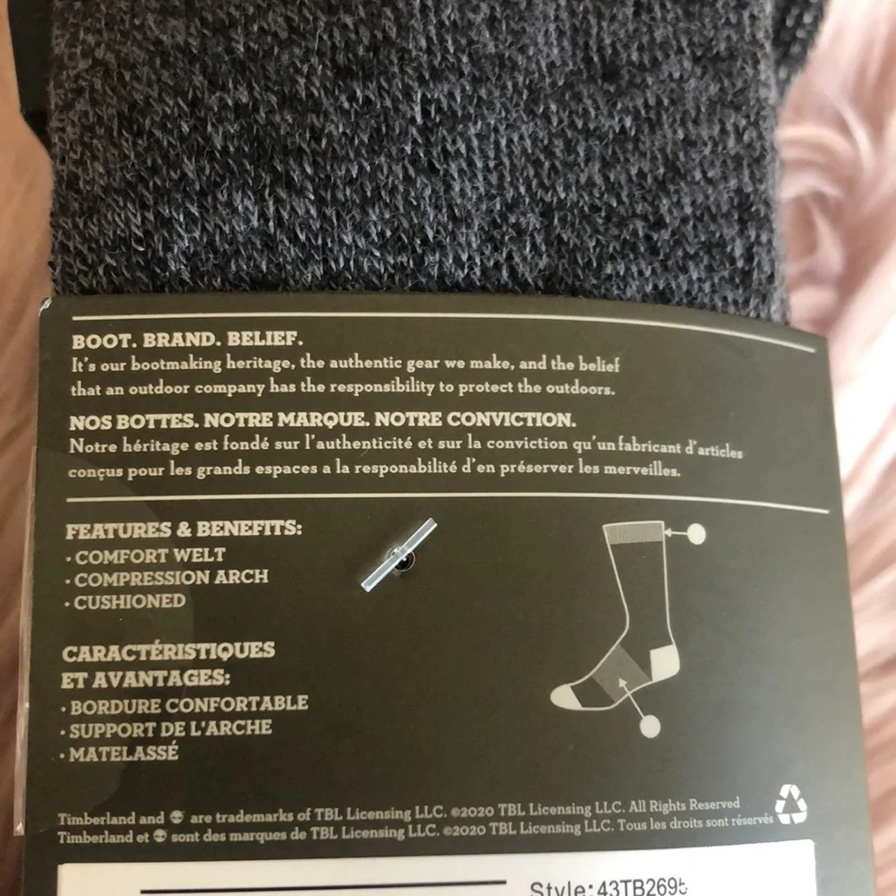 Timberland men’s wool performance cushioned crew socks